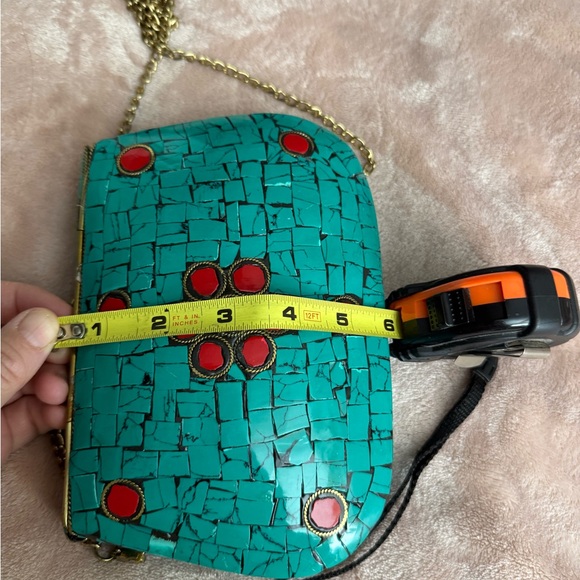 Turquoise and Red Mosaic Women Bag - Picture 16 of 16